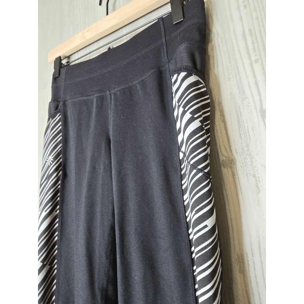 Athleta Sting Be Free Tight Leggings XS Black White Stripe - Picture 5 of 8